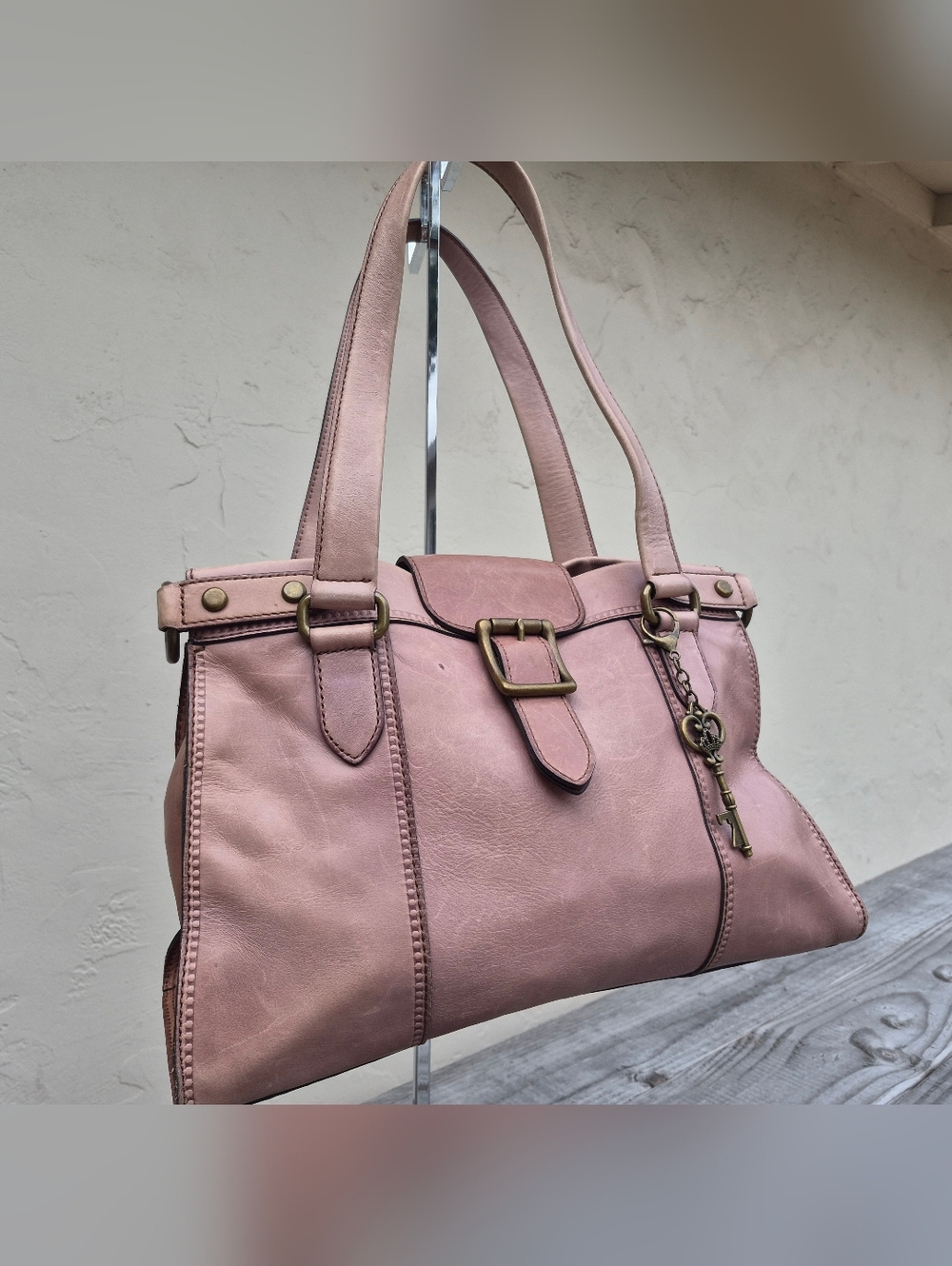 Fossil Vintage Leather Satchel Shoulder Bag - Picture 4 of 16